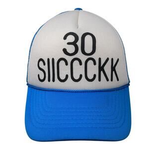 30 SIICCCKK Snapback Trucker Hat Blue One Size Adjustable Mesh Back Dalix